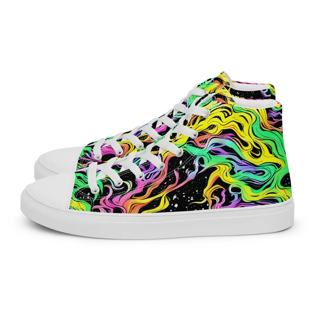 Midnight Chromatic on Women's High Top Canvas Shoes — Left