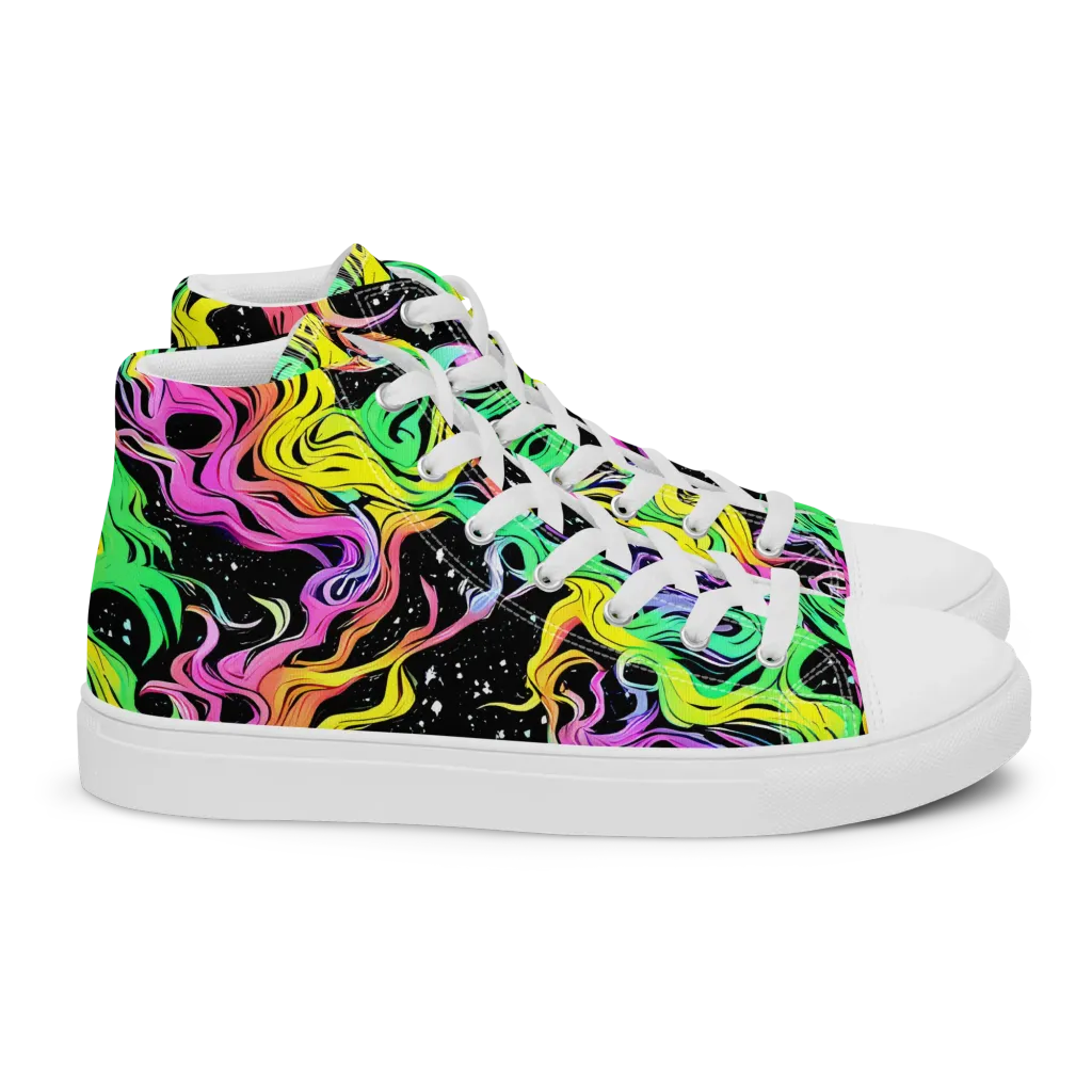 Midnight Chromatic on Women's High Top Canvas Shoes — Right