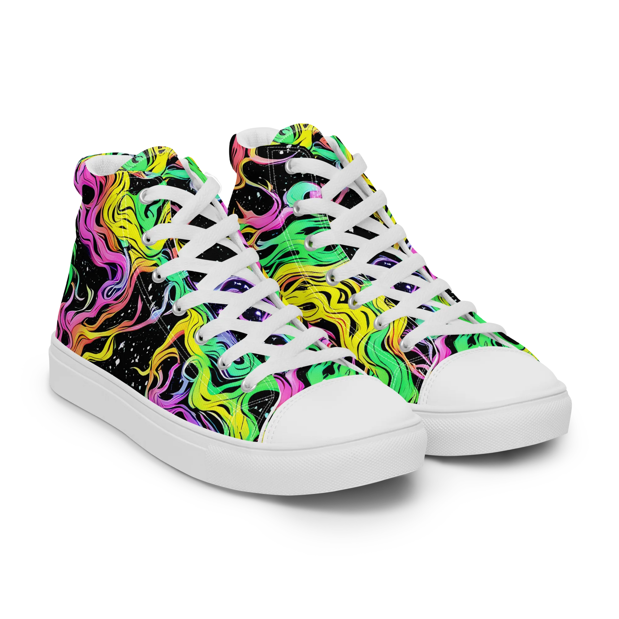 Midnight Chromatic on Women's High Top Canvas Shoes — Right Front