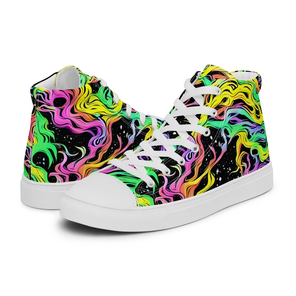 Midnight Chromatic on Women's High Top Canvas Shoes — Left