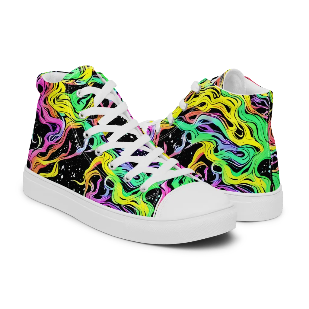 Midnight Chromatic on Women's High Top Canvas Shoes — Right
