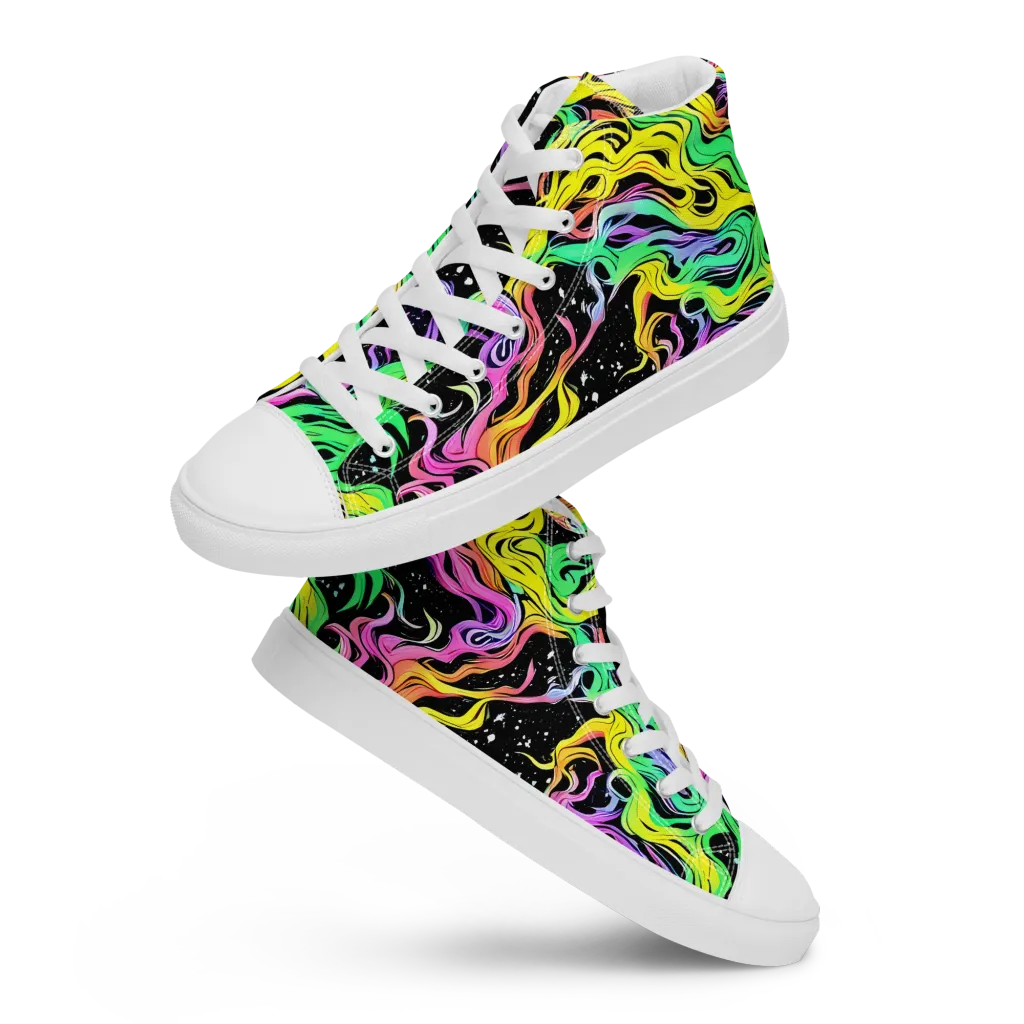 Midnight Chromatic on Women's High Top Canvas Shoes — Front