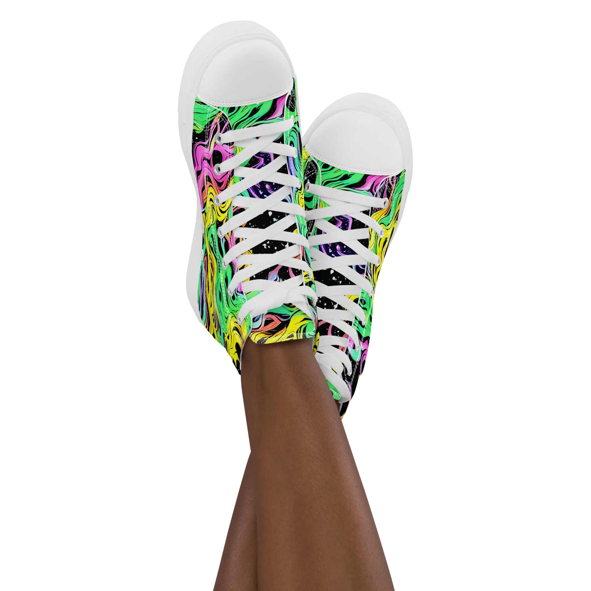 Midnight Chromatic on Women's High Top Canvas Shoes — Front