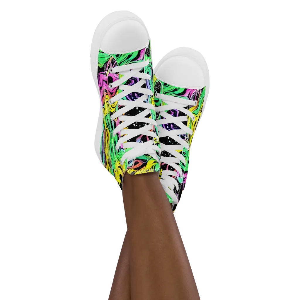 Midnight Chromatic on Women's High Top Canvas Shoes — Front