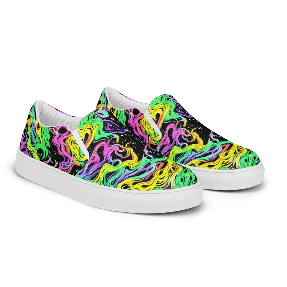 Midnight Chromatic on Men's Slip-On Canvas Shoes — Right Front