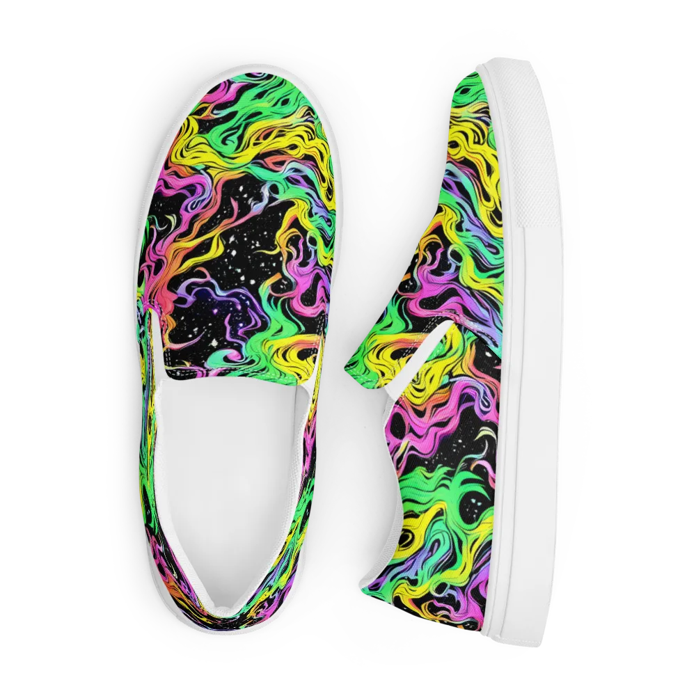 Midnight Chromatic on Men's Slip-On Canvas Shoes — Front