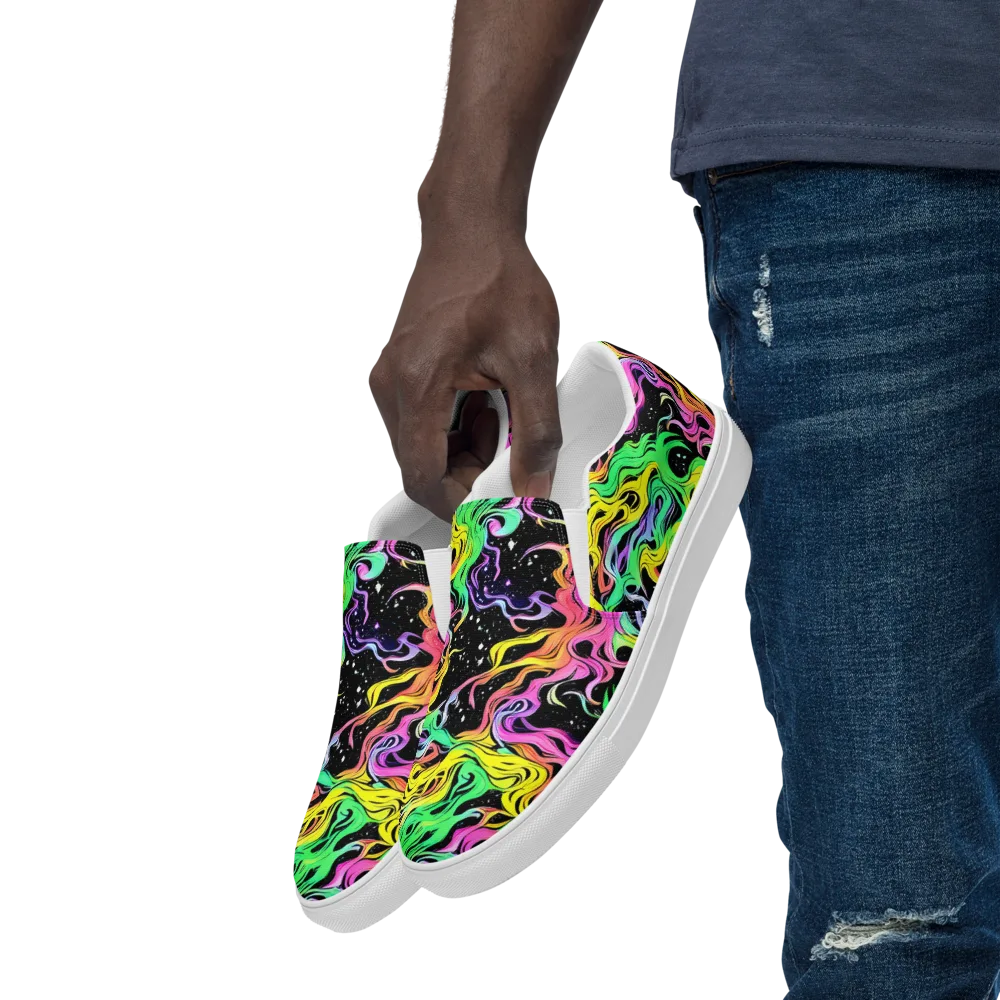 Midnight Chromatic on Men's Slip-On Canvas Shoes — Left Front