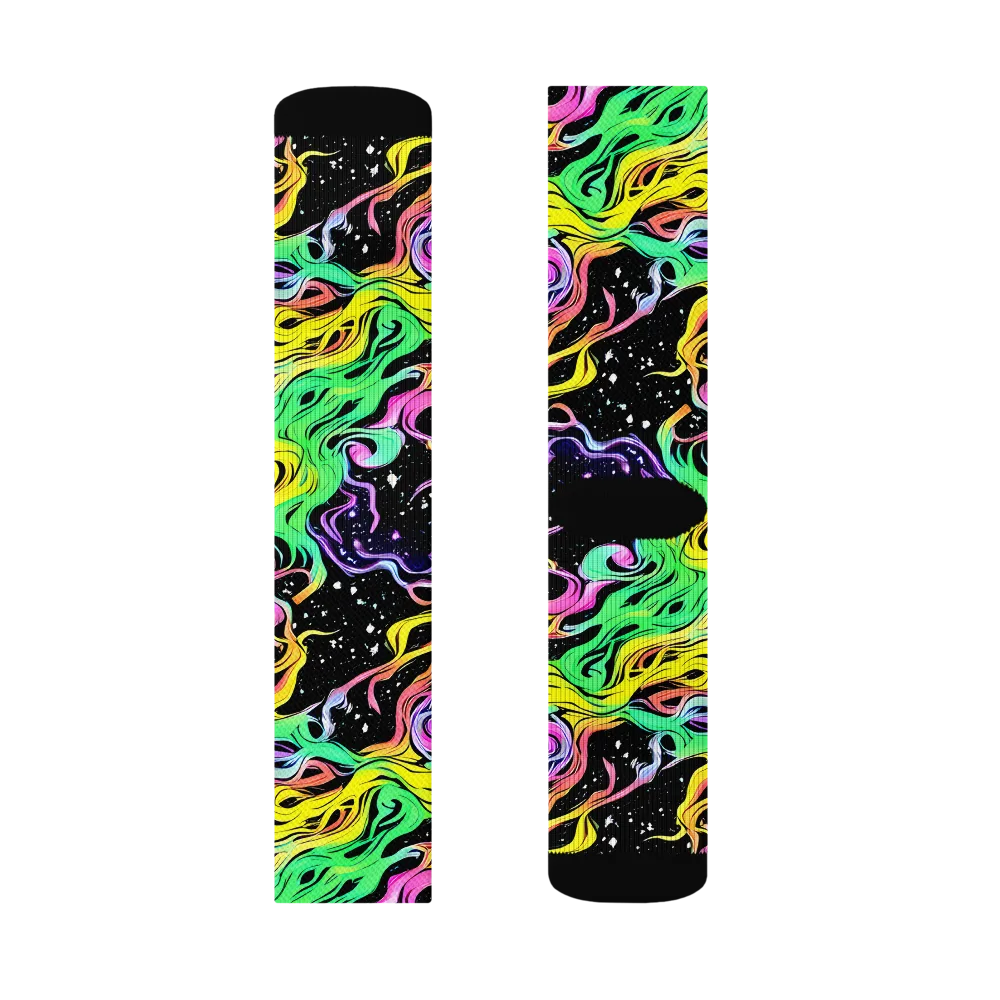 Midnight Chromatic on Socks — Left Sock