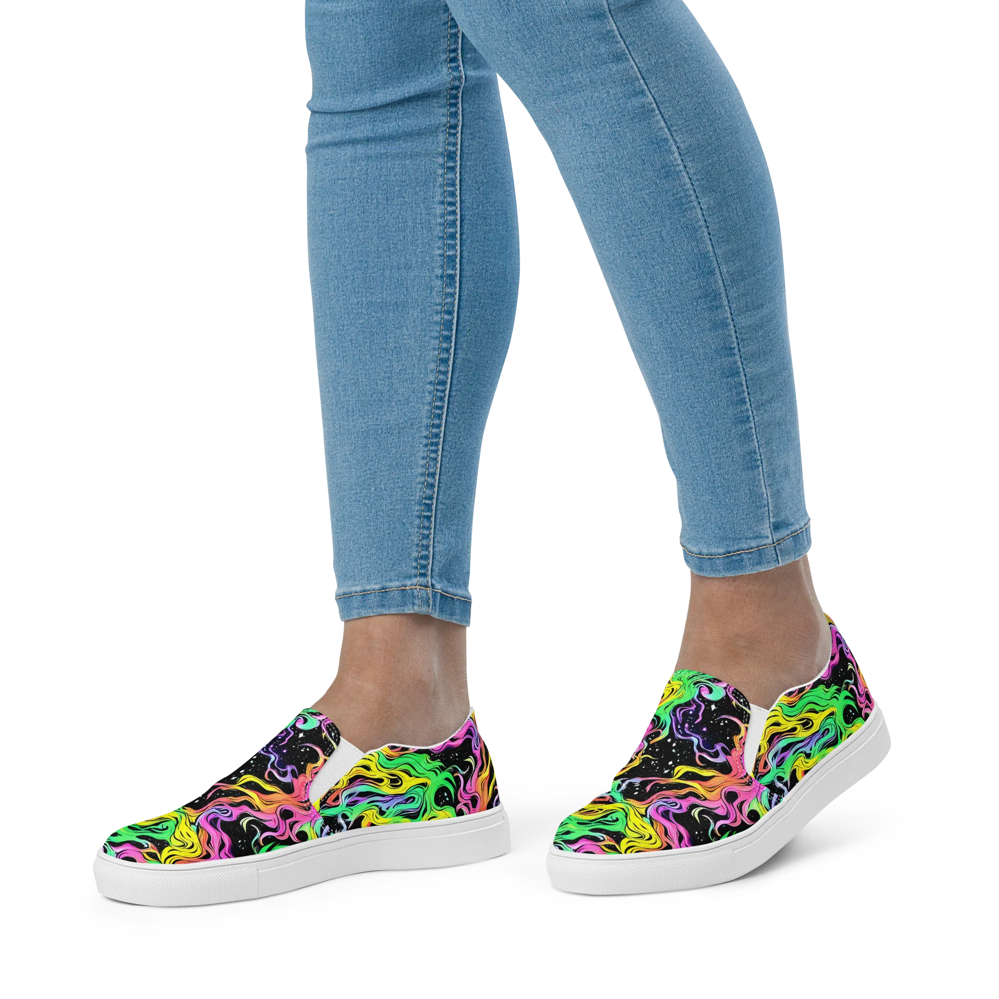 Midnight Chromatic on Women's Slip-On Canvas Shoes — Front