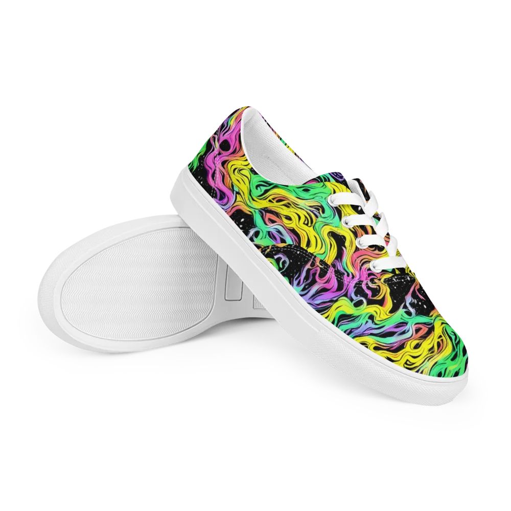 Midnight Chromatic on Men's Lace-Up Canvas Shoes — Right Front