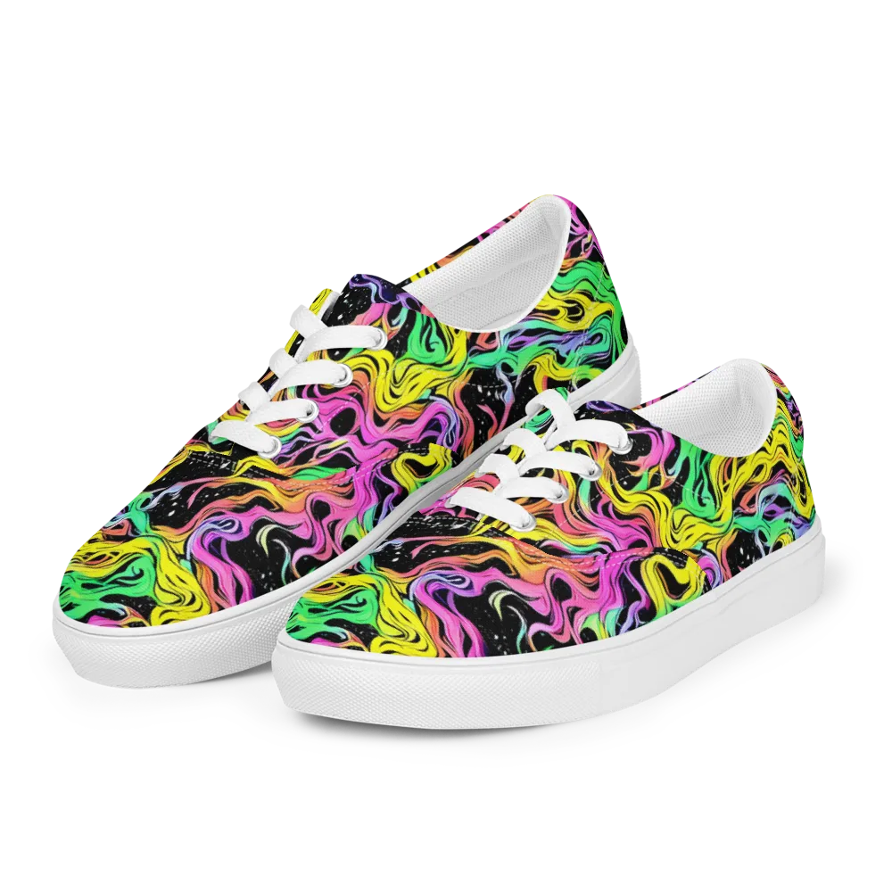 Midnight Chromatic on Men's Lace-Up Canvas Shoes — Left Front