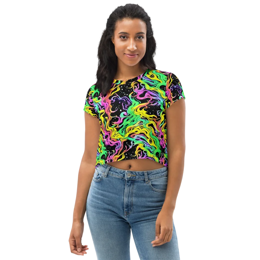 Midnight Chromatic on Crop Tee — Front
