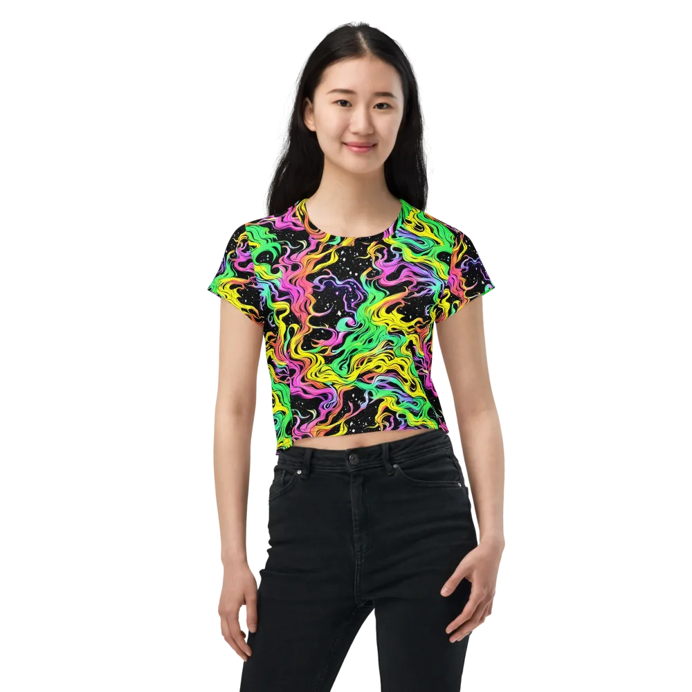 Midnight Chromatic on Crop Tee — Front