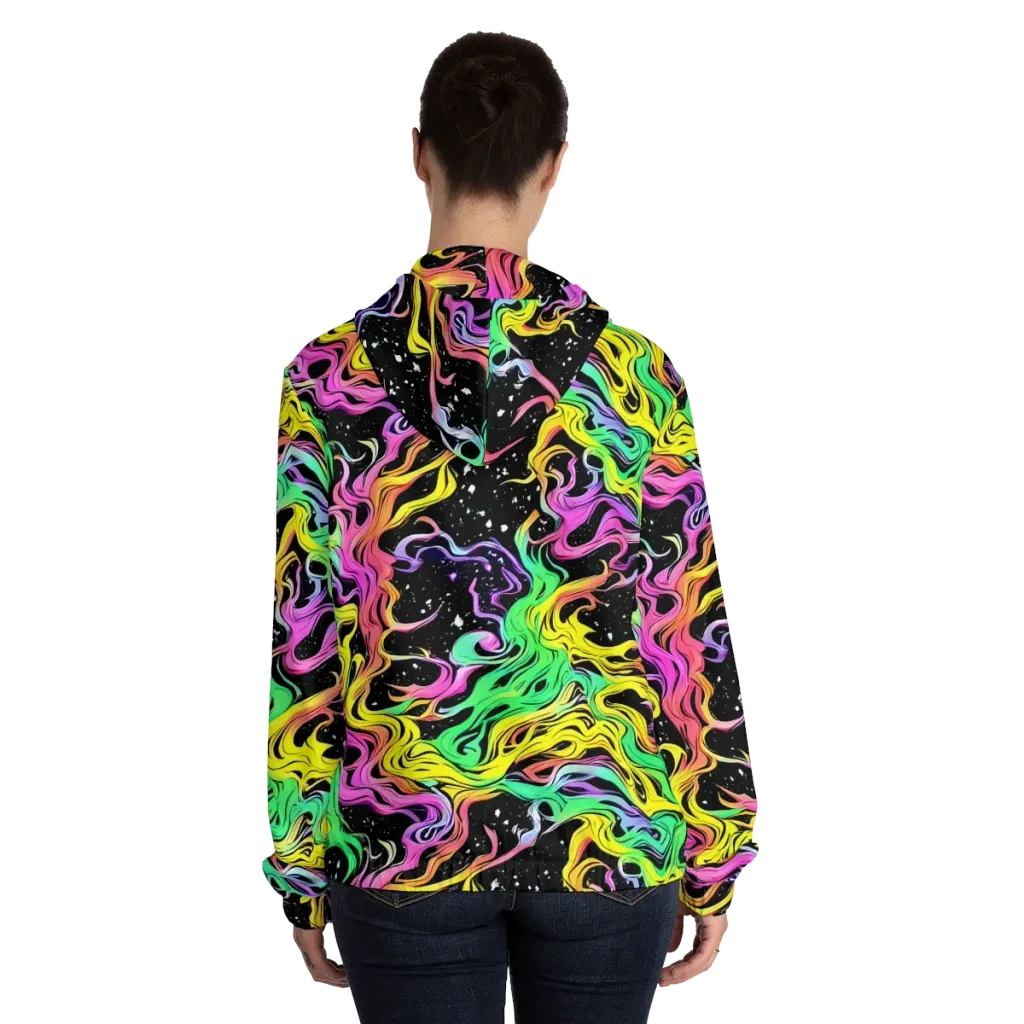 Midnight Chromatic on Women's Full-Zip Hoodie — Back On Person