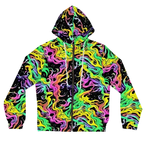 Midnight Chromatic on a Women's Full-Zip Hoodie