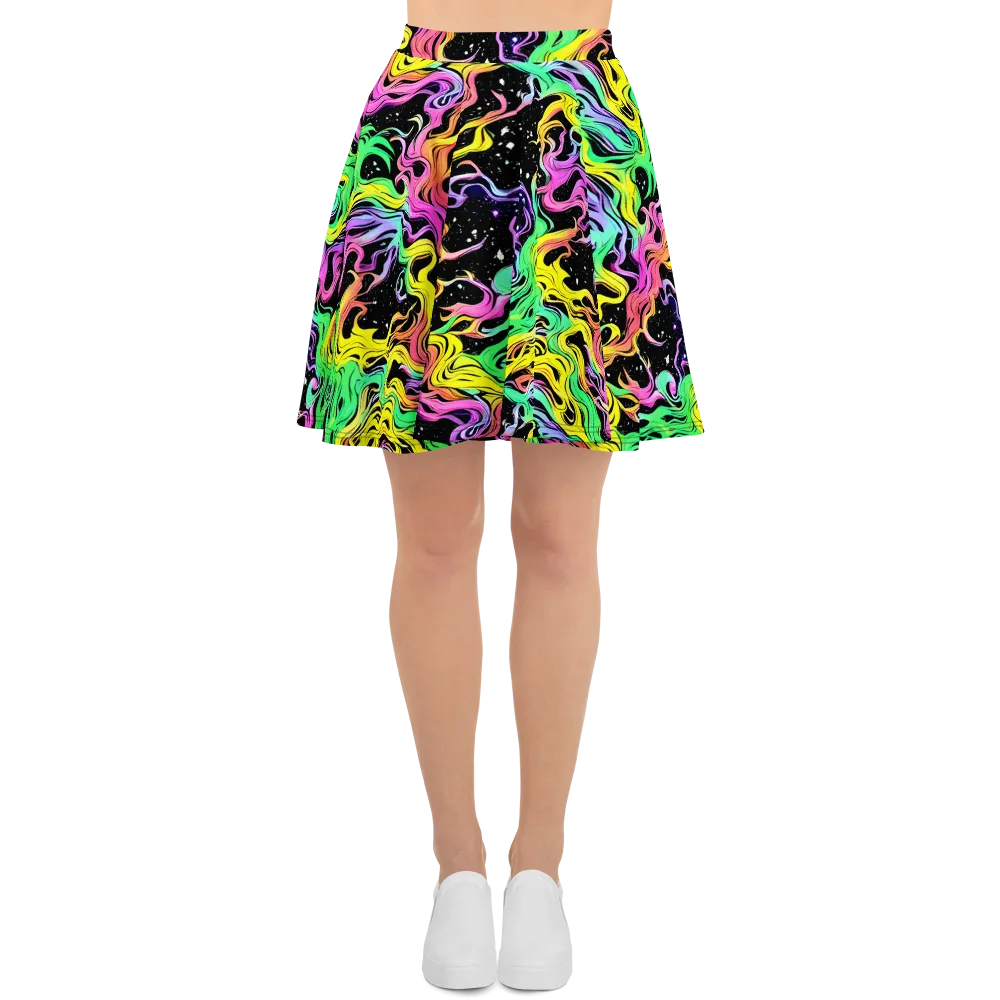 Midnight Chromatic on Skater Skirt — Front