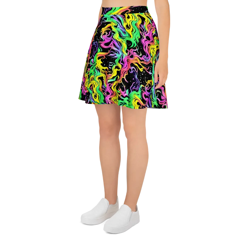 Midnight Chromatic on Skater Skirt — Left