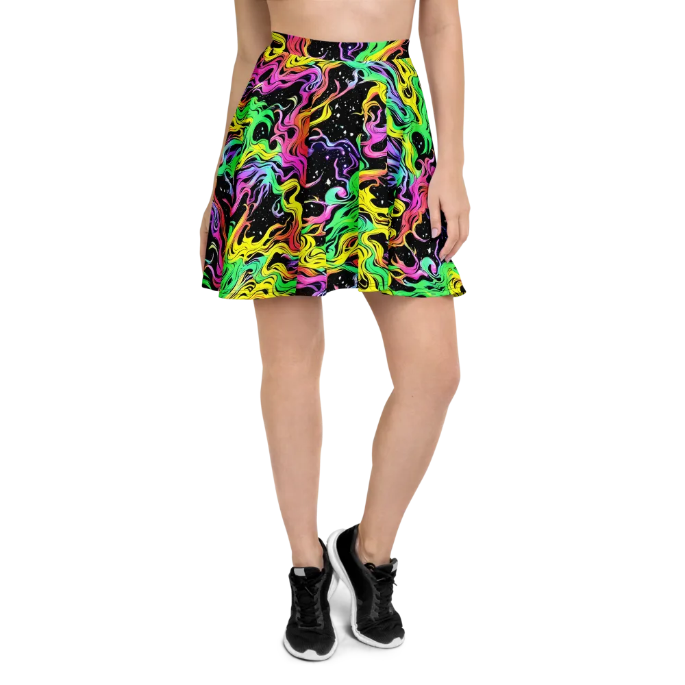 Midnight Chromatic on Skater Skirt — Front