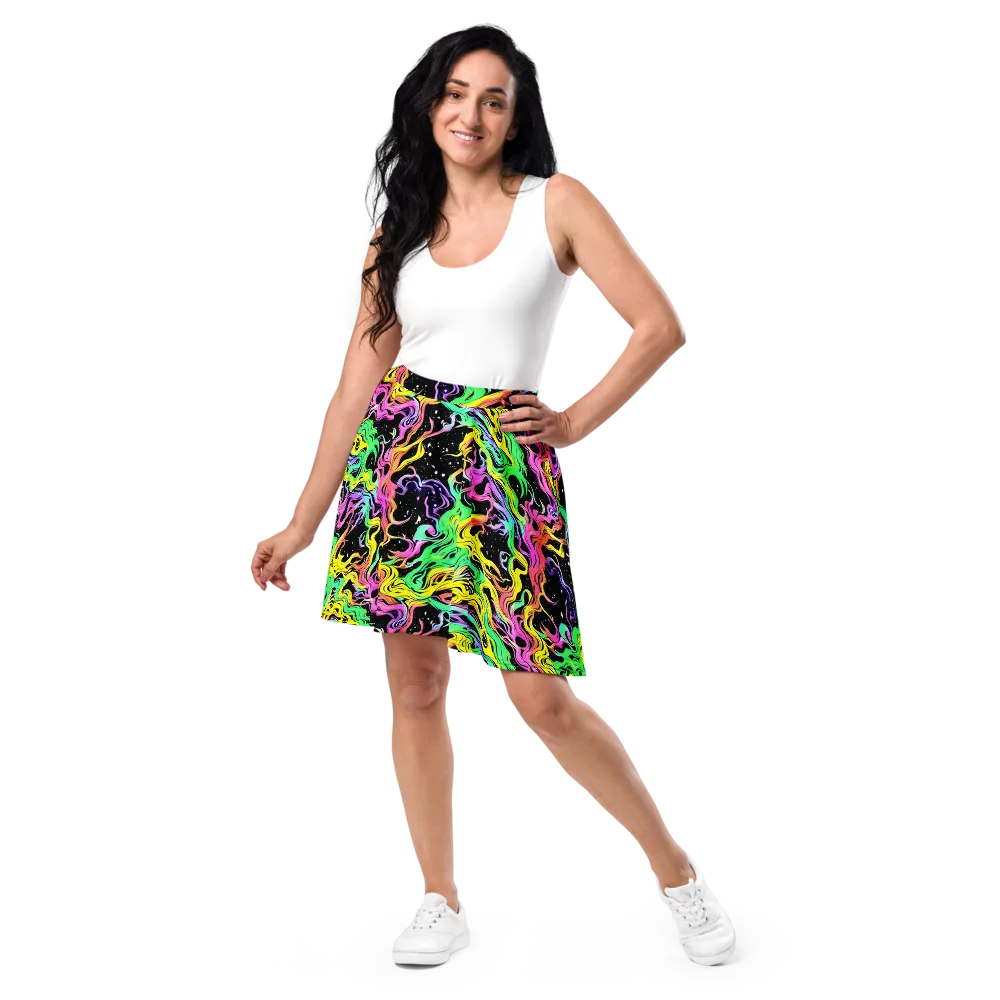Midnight Chromatic on Skater Skirt — Front