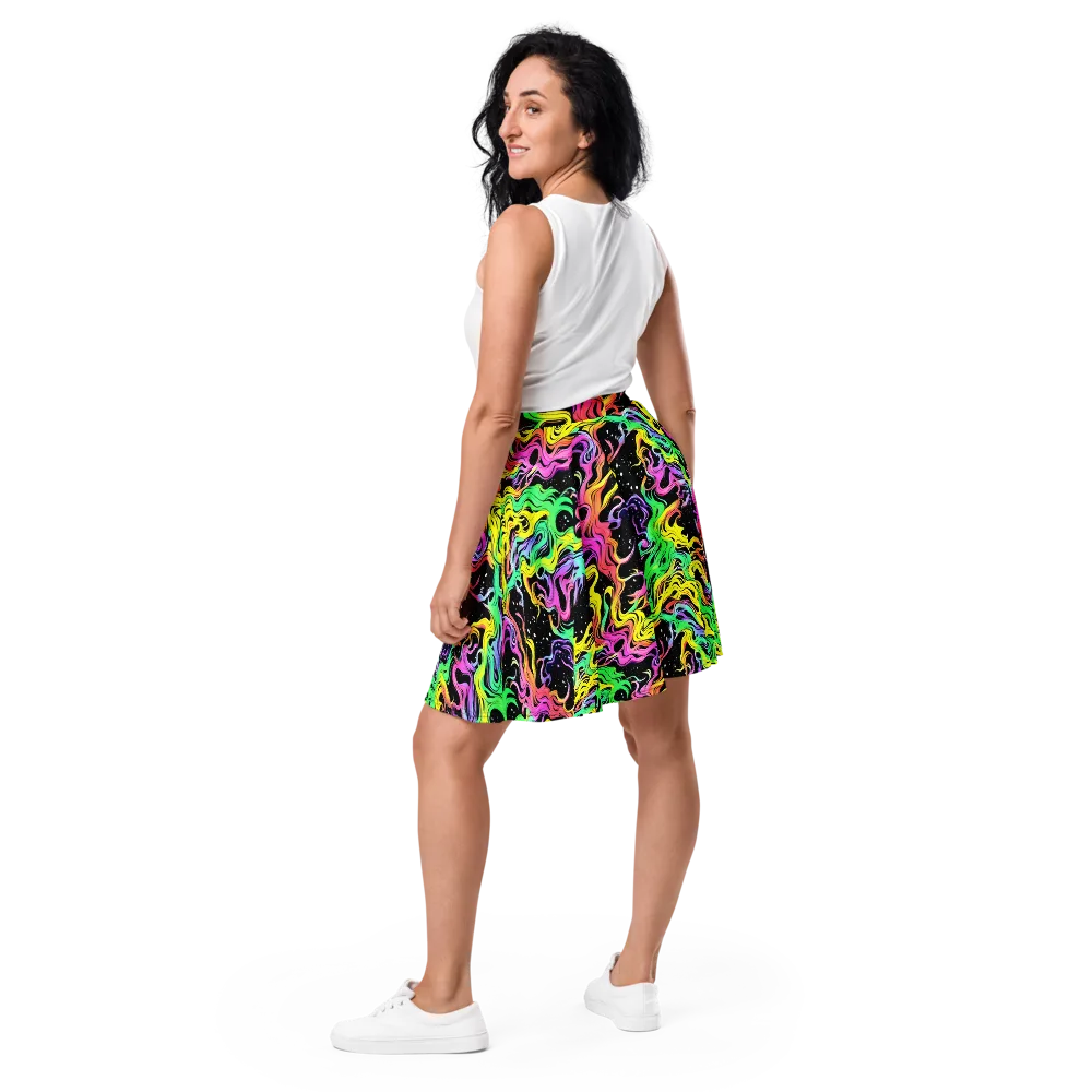 Midnight Chromatic on Skater Skirt — Back