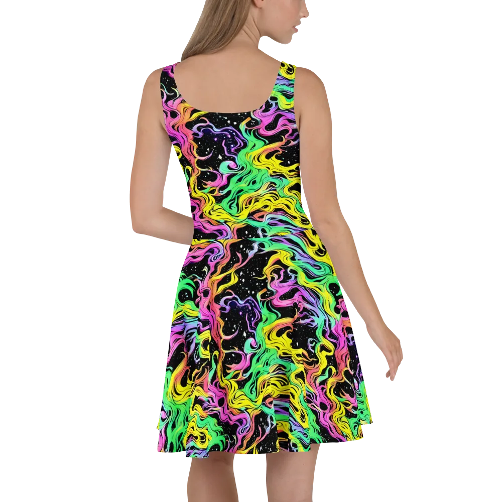 Midnight Chromatic on Skater Dress — Back