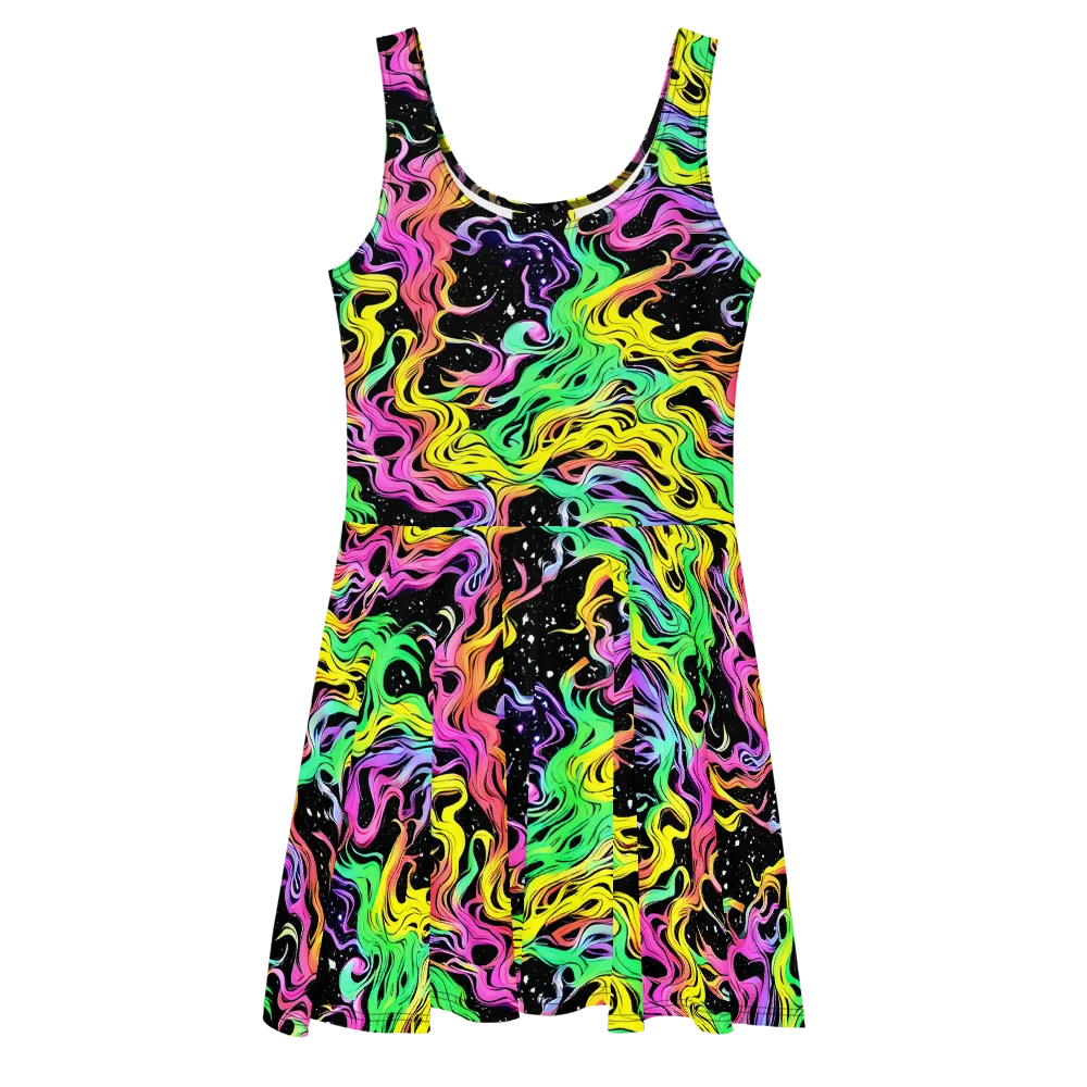 Midnight Chromatic on Skater Dress — Front