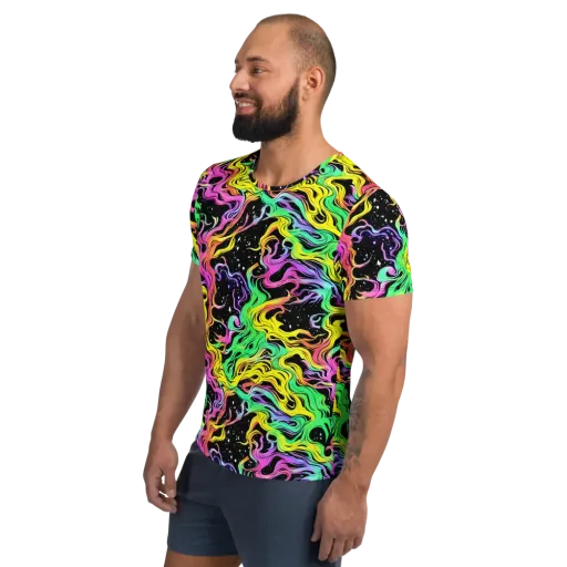 Midnight Chromatic on a Men's Athletic T-Shirt