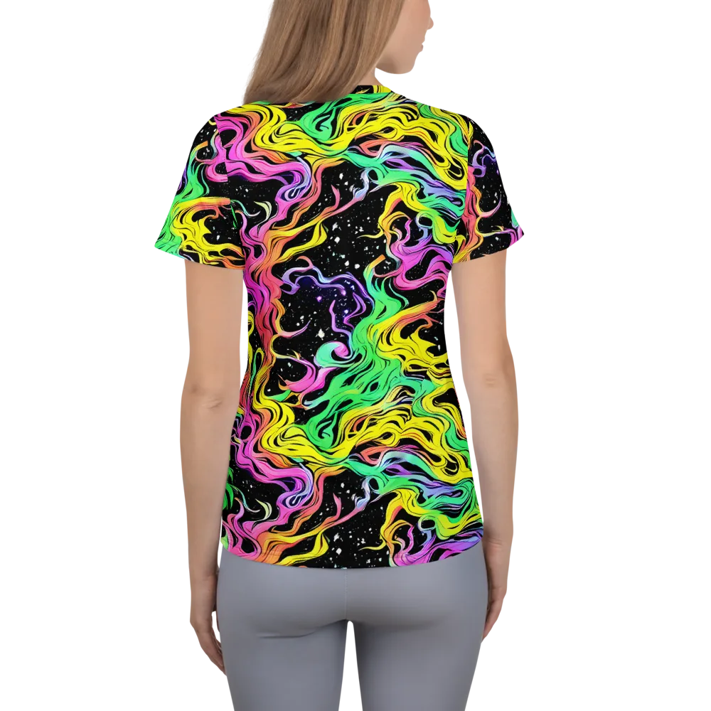 Midnight Chromatic on Women's Athletic T-Shirt — Back
