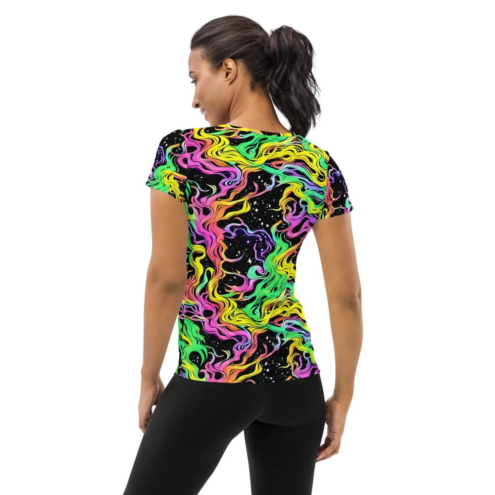 Midnight Chromatic on Women's Athletic T-Shirt — Back