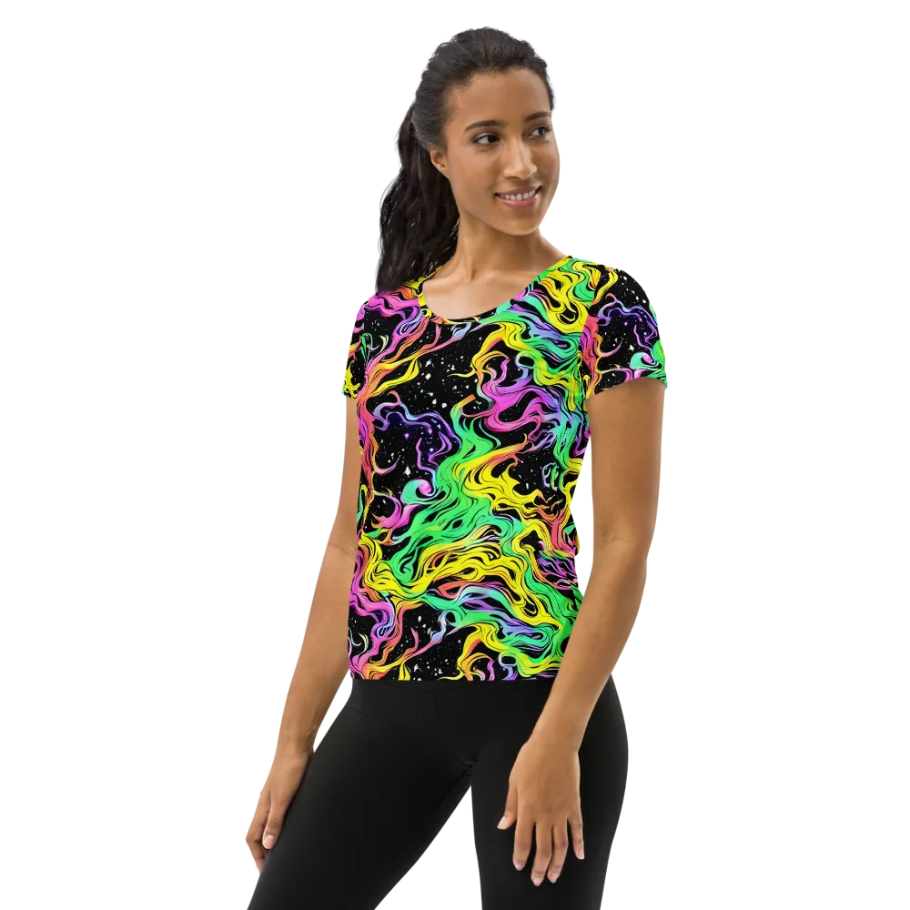Midnight Chromatic on Women's Athletic T-Shirt — Left