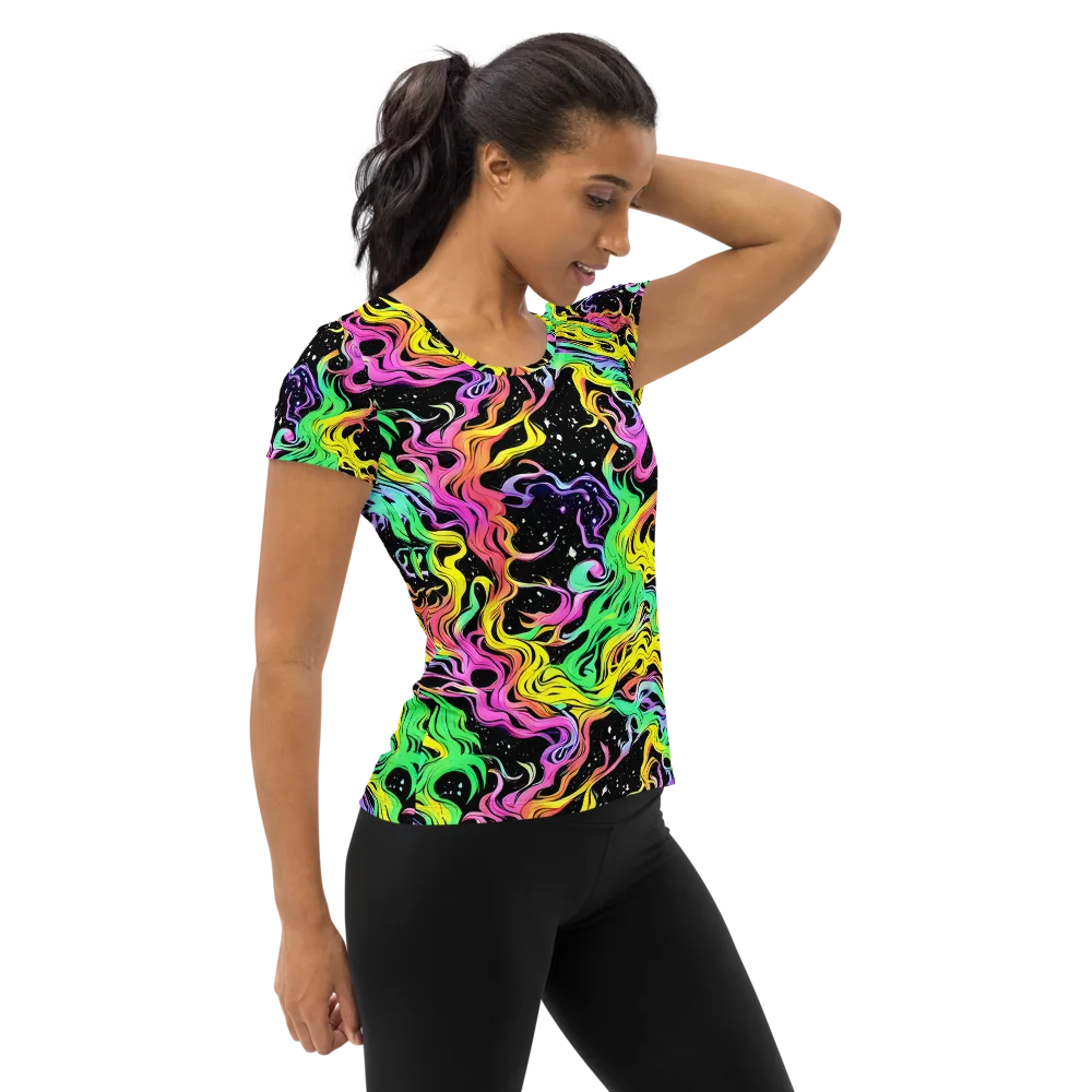 Midnight Chromatic on Women's Athletic T-Shirt — Right
