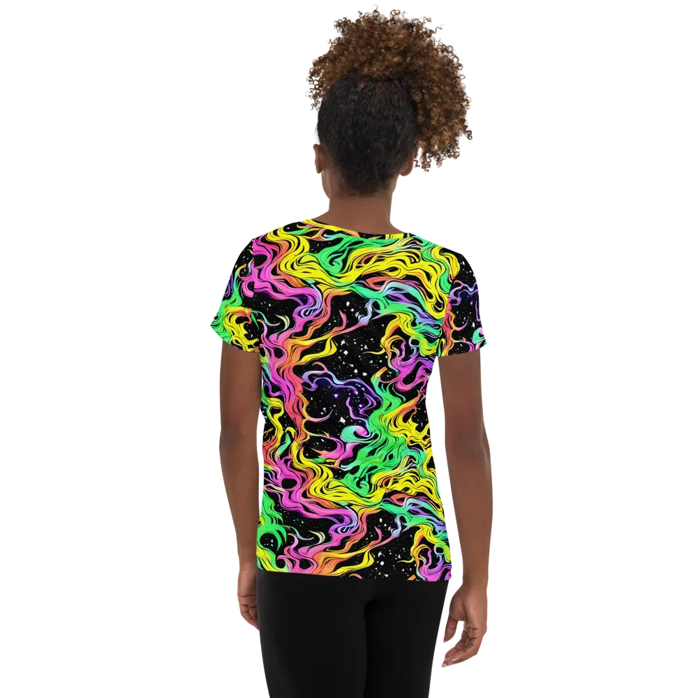 Midnight Chromatic on Women's Athletic T-Shirt — Back