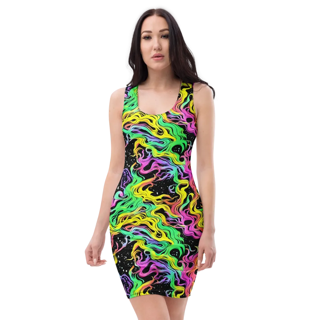 Midnight Chromatic on Bodycon Dress — Front