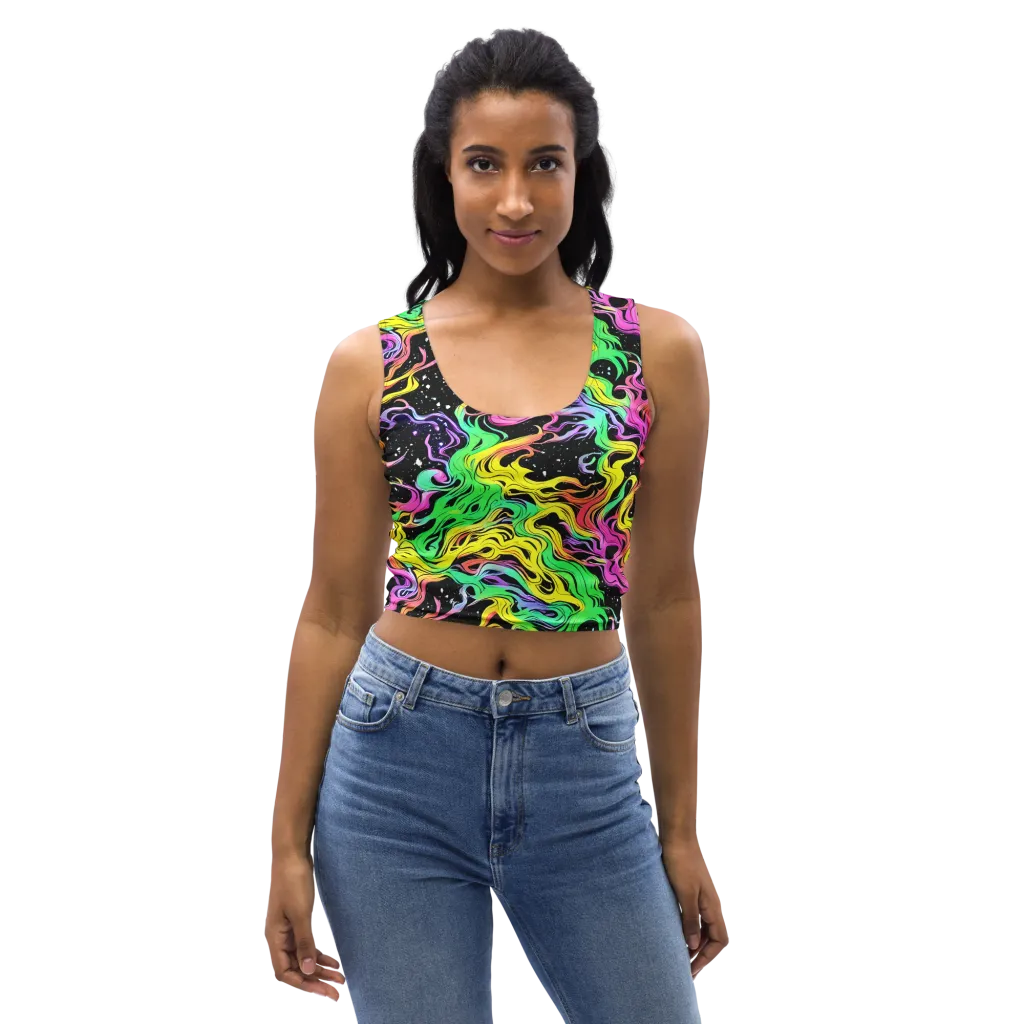 Midnight Chromatic on Crop Top — Front
