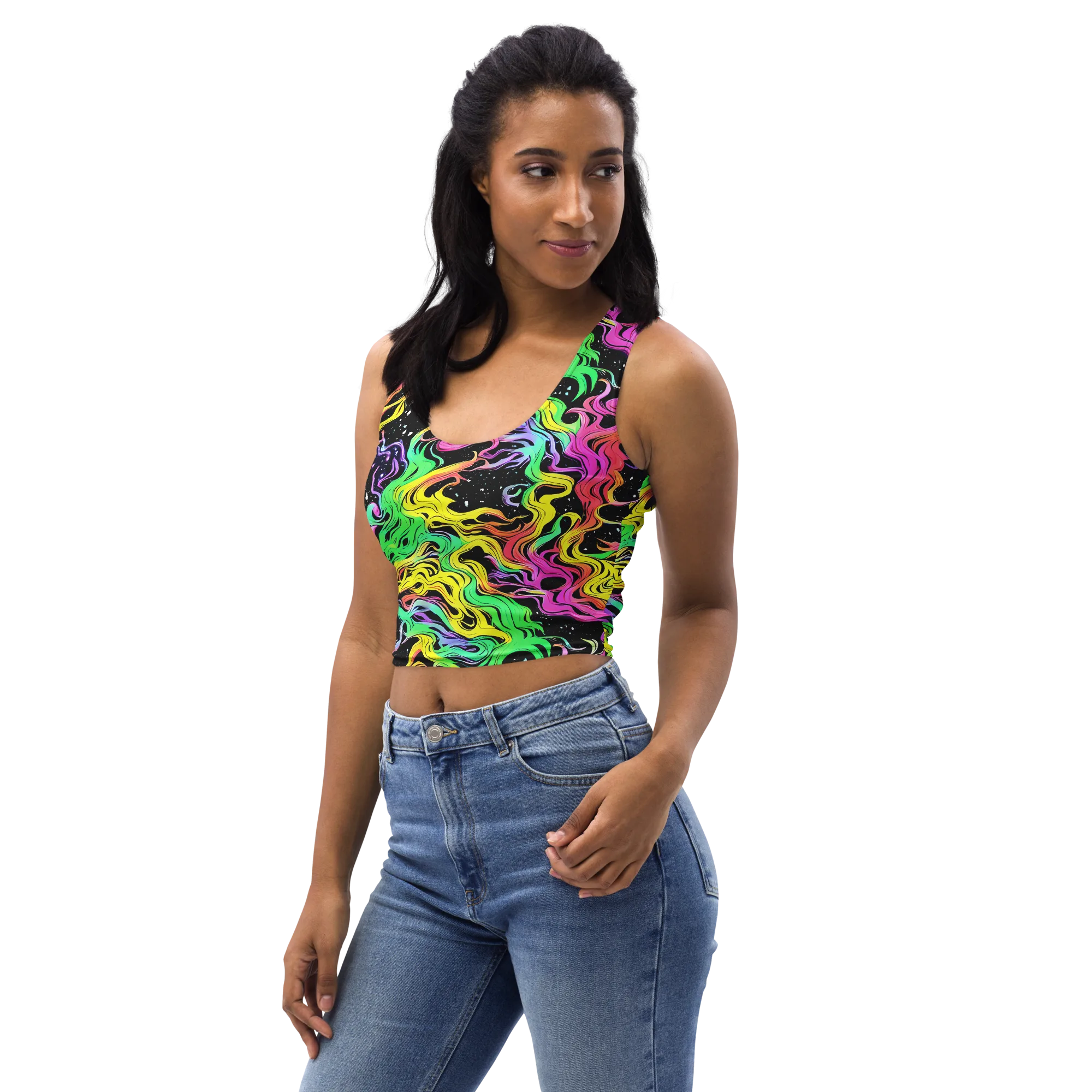 Midnight Chromatic on Crop Top — Left Front