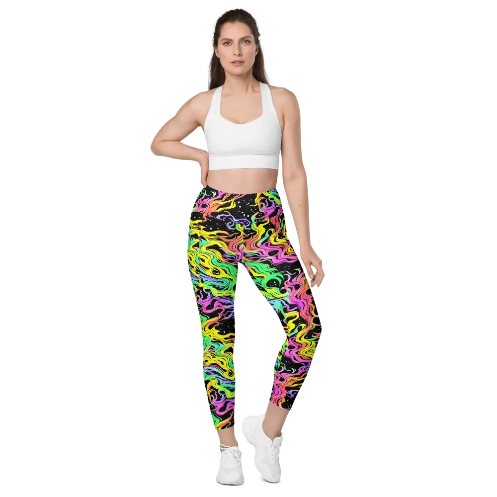Midnight Chromatic on Leggings with Pockets — Front