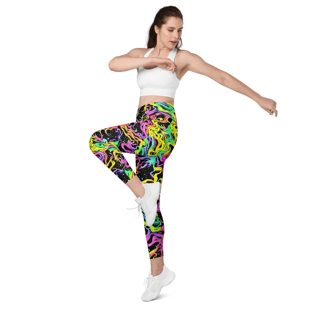 Midnight Chromatic on Leggings with Pockets — Left Front