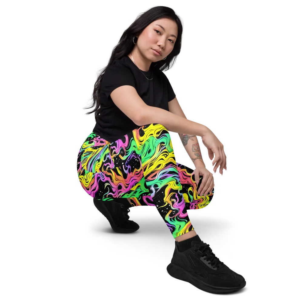 Midnight Chromatic on Leggings with Pockets — Right Front