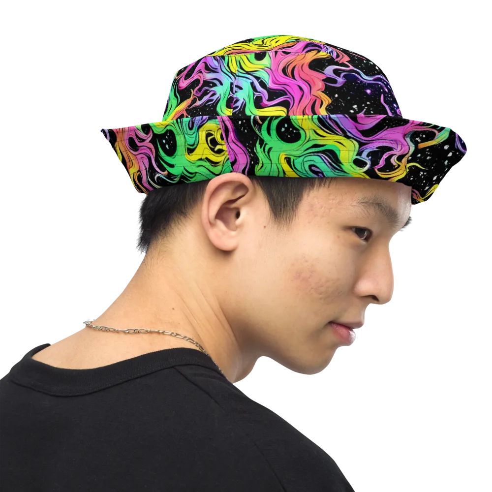 Midnight Chromatic on Reversible Bucket Hat — Right Outside