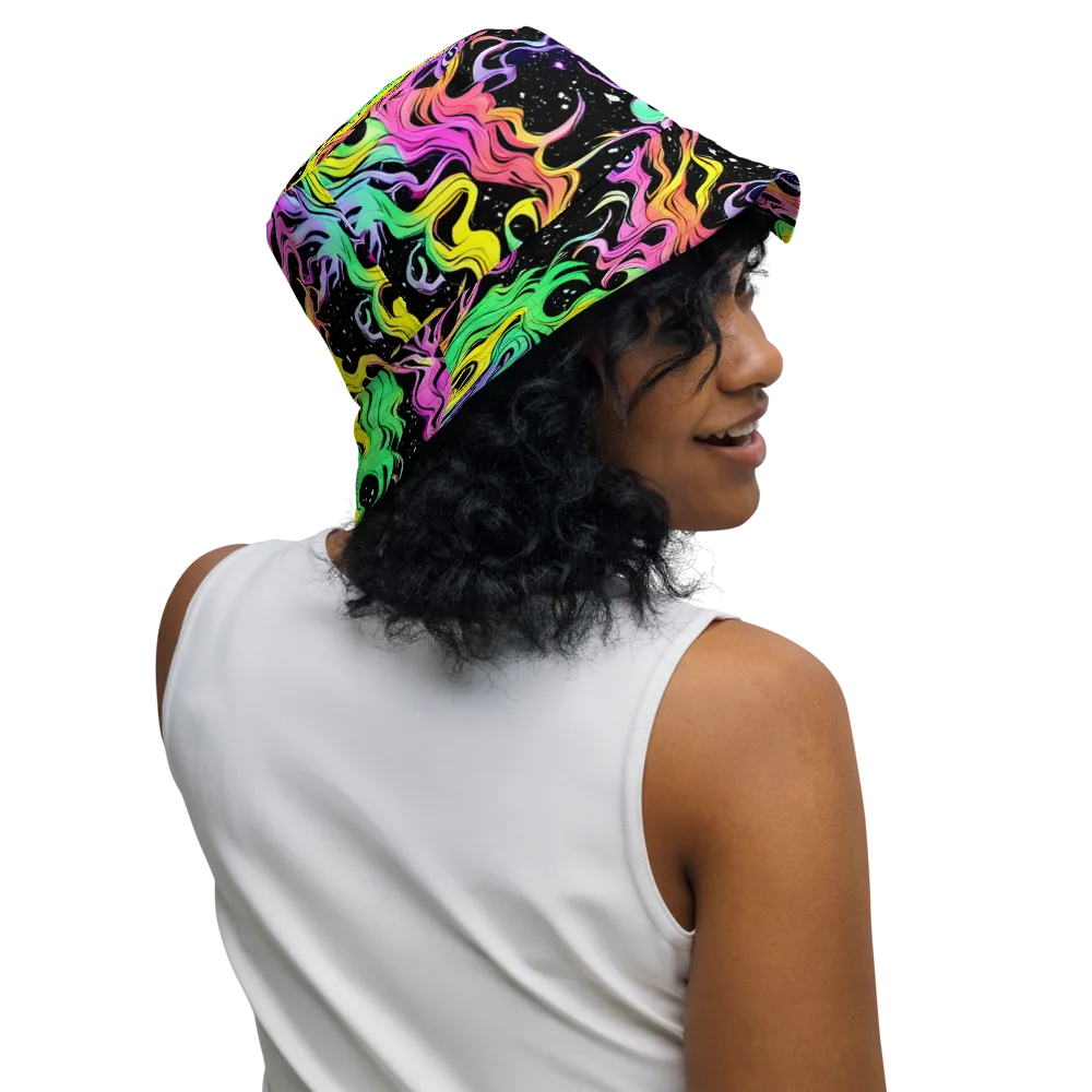 Midnight Chromatic on Reversible Bucket Hat — Right Outside