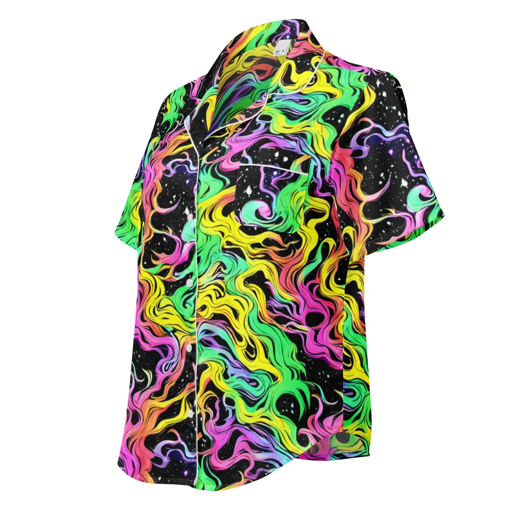 Midnight Chromatic on Women's Short Sleeve Pajama Top — Left Front