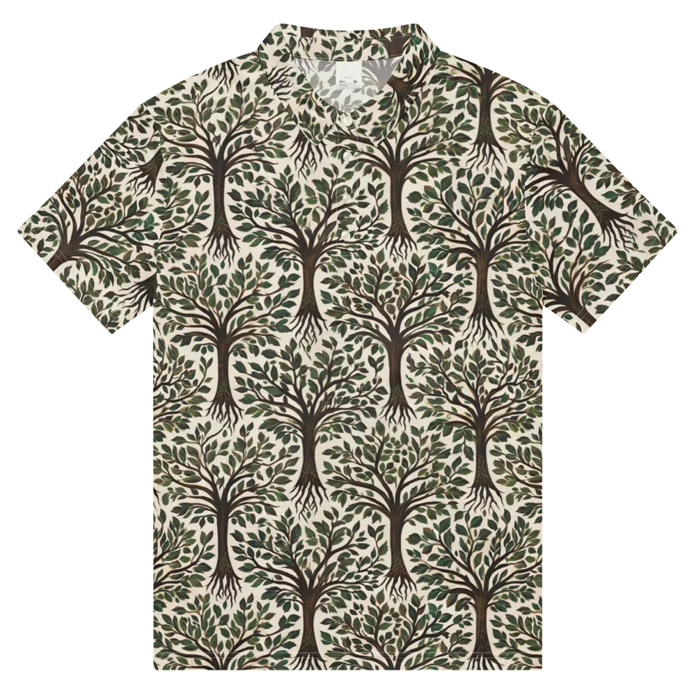 Tree of Life on Men's Slim Fit Polo Shirt — Front