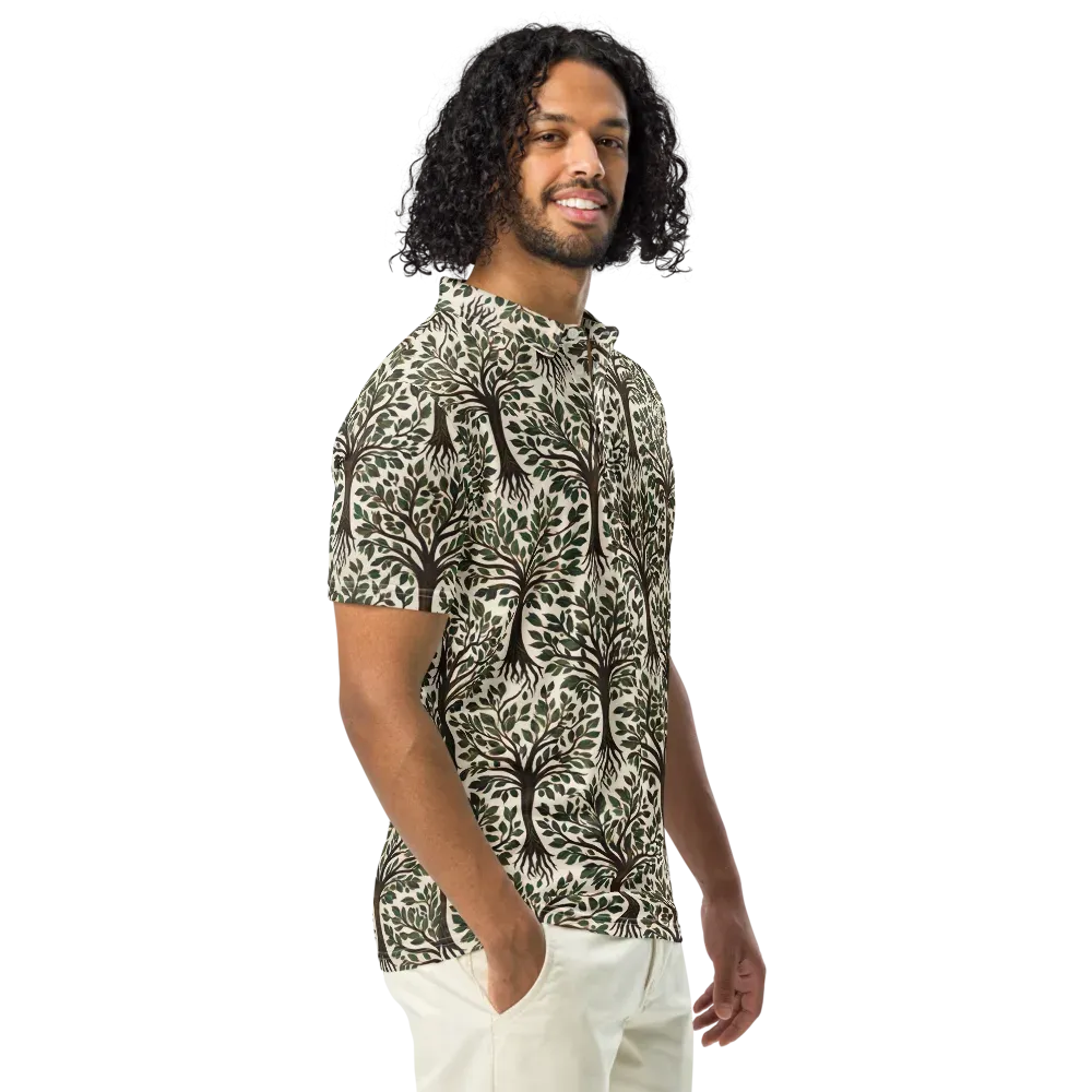 Tree of Life on Men's Slim Fit Polo Shirt — Right Front