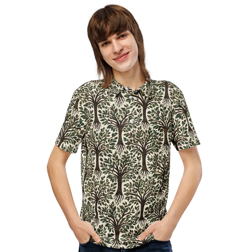 Tree of Life on Men's Slim Fit Polo Shirt — Front