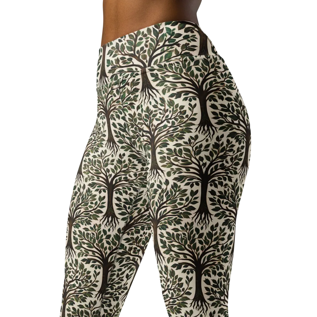 Tree of Life on Yoga Leggings — Left Front