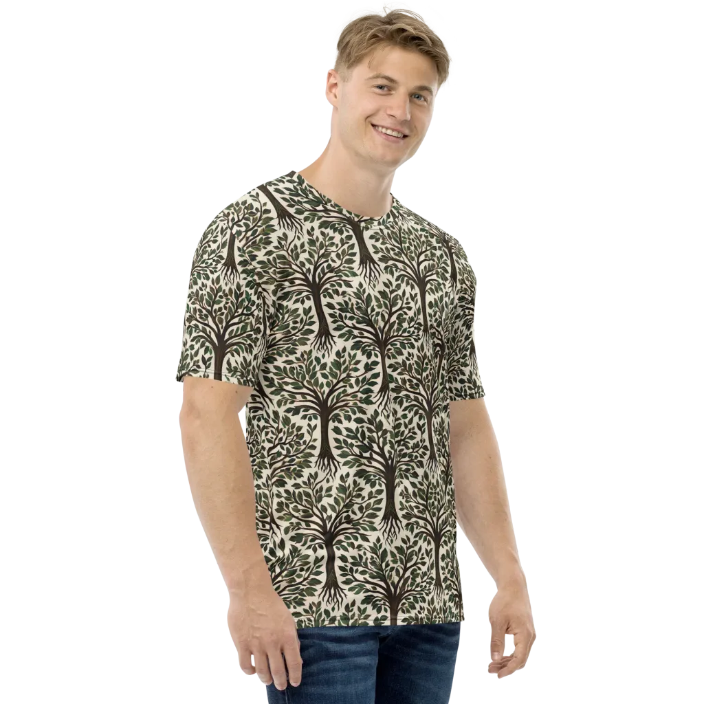 Tree of Life on Men's Crew Neck T-Shirt — Right
