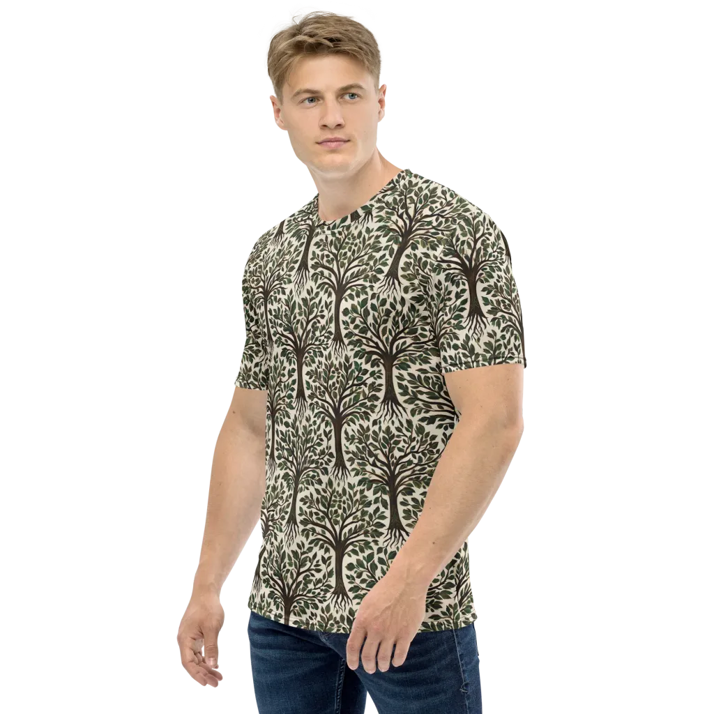 Tree of Life on Men's Crew Neck T-Shirt — Left