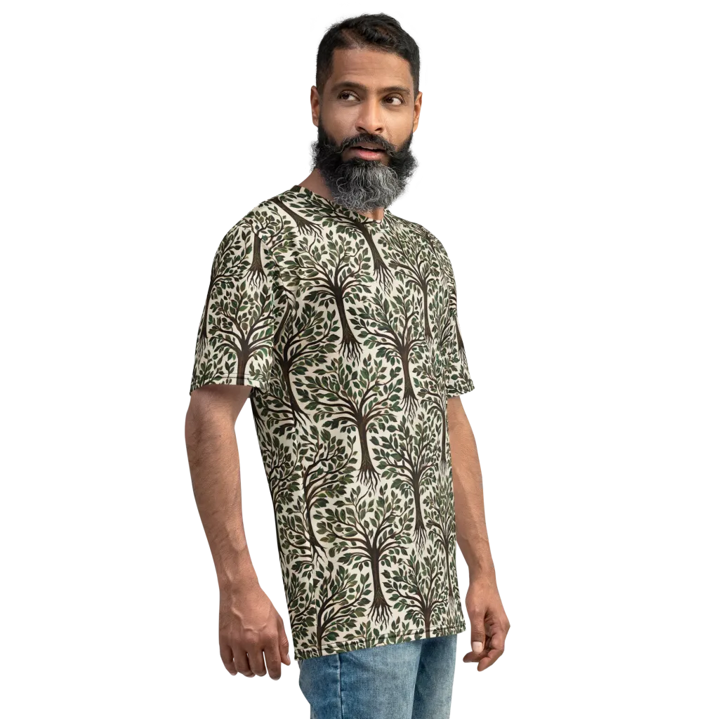 Tree of Life on Men's Crew Neck T-Shirt — Right