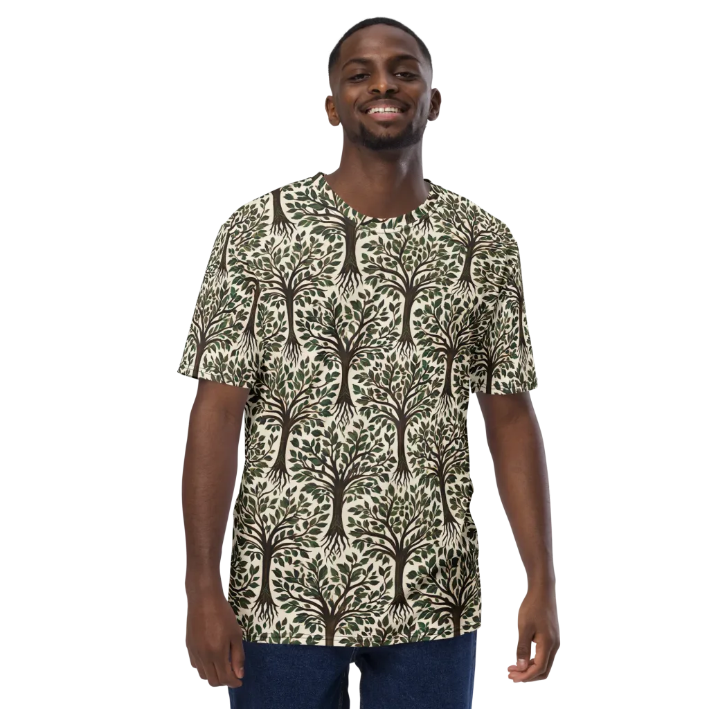 Tree of Life on Men's Crew Neck T-Shirt — Front