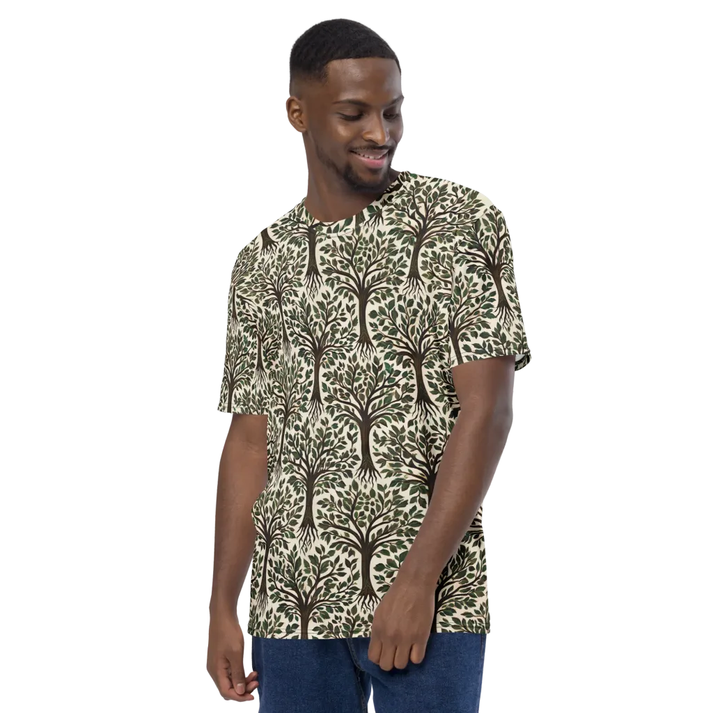 Tree of Life on Men's Crew Neck T-Shirt — Left
